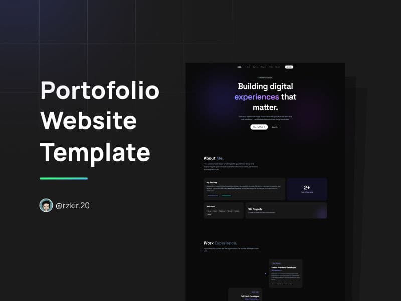 🚀 Modern Portfolio Website Template - Preview 2