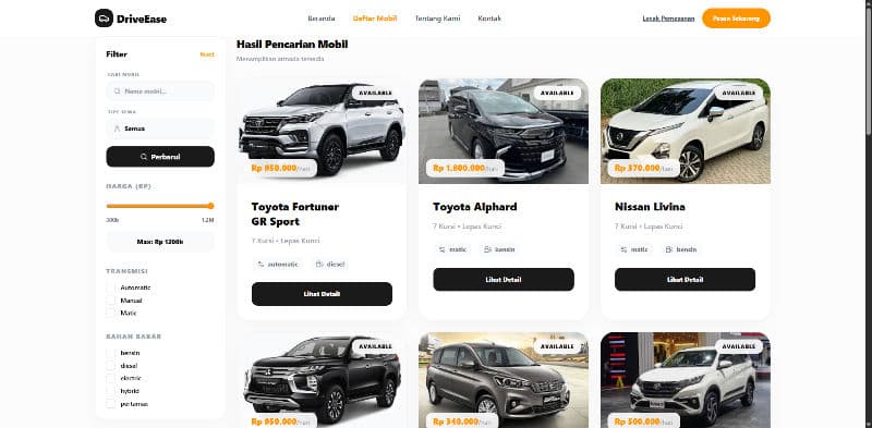 Car Rental Booking Platform — Web Development Project - Preview 2